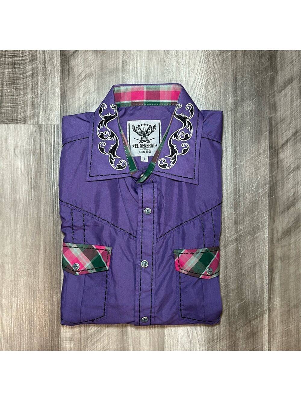 El General Long Sleeve Pearl Snap Button Shirt - Large - Picture 1 of 8